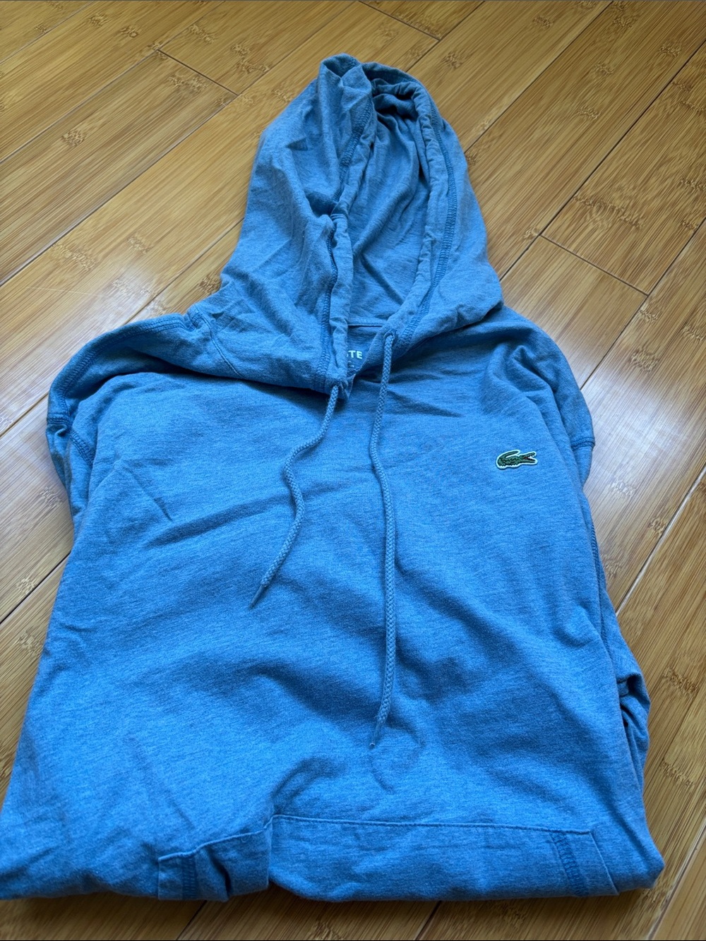 Lacoste Men's Light Blue Hooded Pullover Sweatshirt